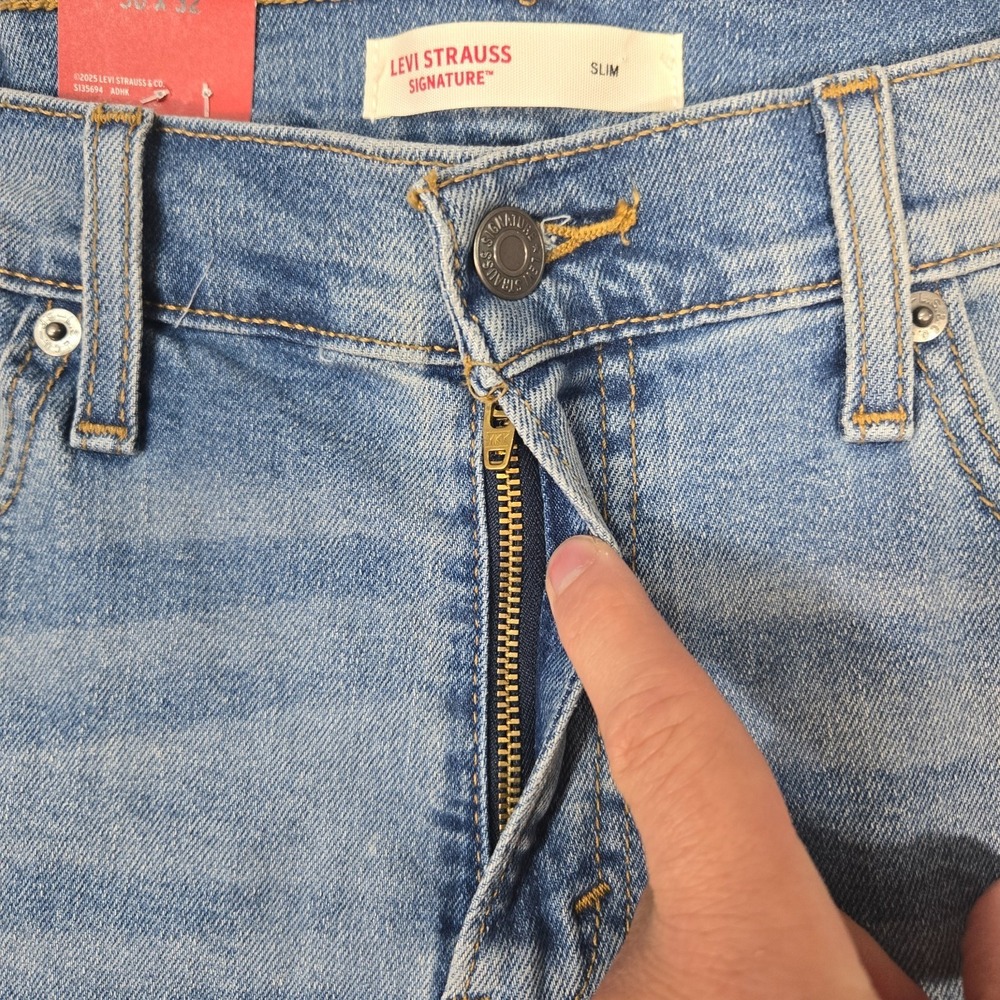 Levi Strauss Signature jeans Men's 30x32 Slim flex NEW - Picture 10 of 13